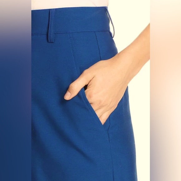 Vince Royal Blue Wide Leg Wool Cropped Dress Pants - Picture 2 of 8